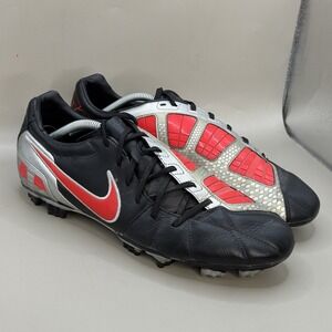 Nike Total 90 Shoot lll L-FG Soccer Cleats Black Grey Red‎ 385401-061 - Mens 12